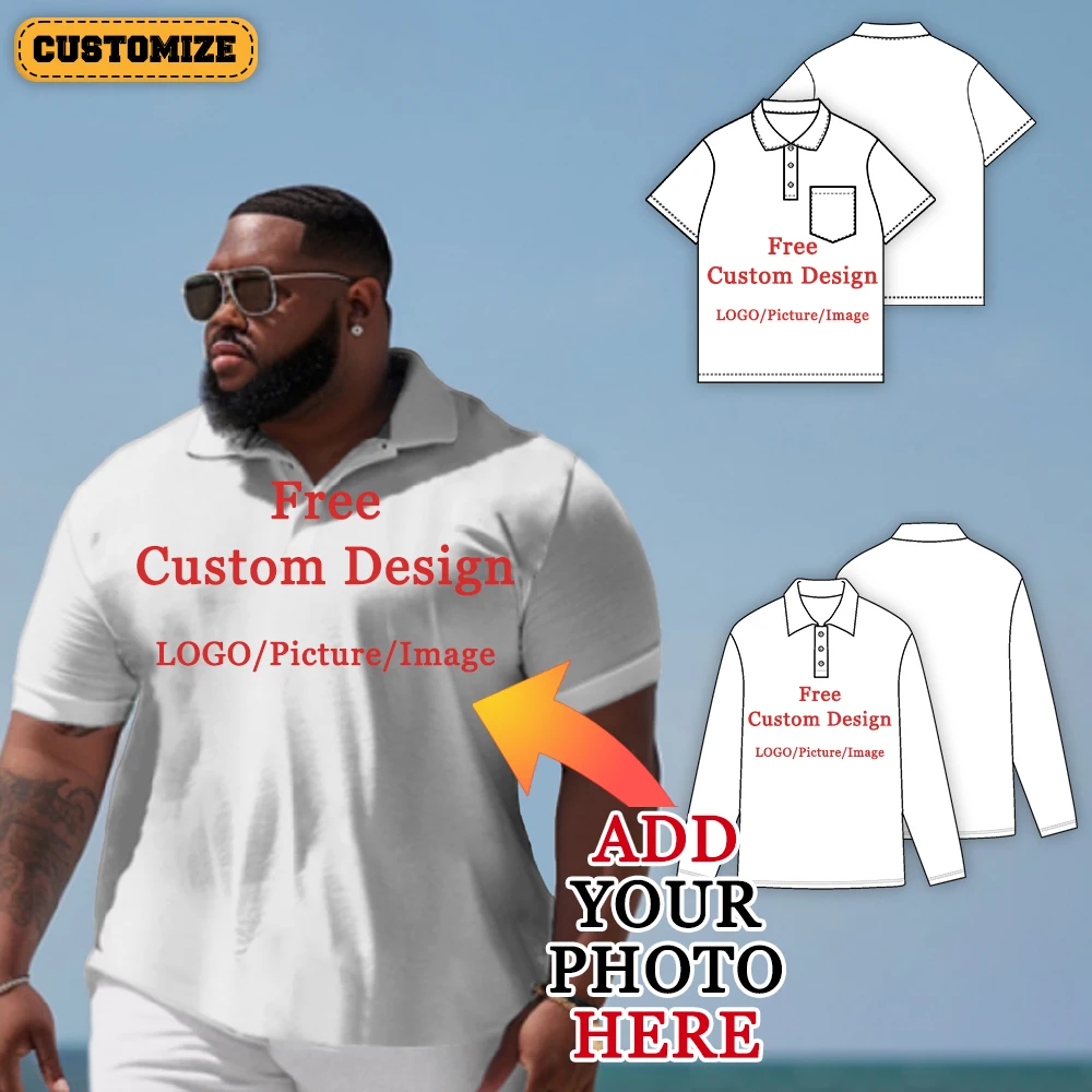 

Custom Oversized Men's Polo Shirt Golf Shirts Summer Tennis Jersey Full Print Design Personalized Gift Dropshipping Factory
