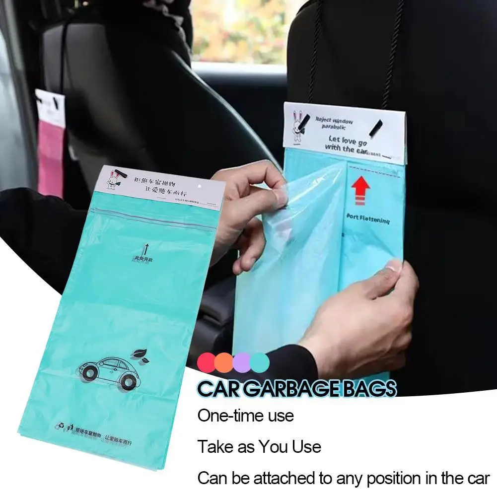 Car Garbage Bag One-time Paste Type Car Interior Car Can Hanging Multi-function Garbage Storage Car U6Y0