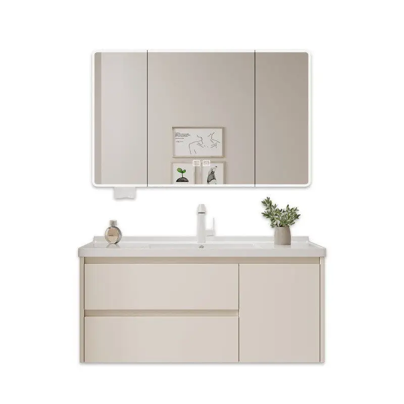 Ceramic Integrated Basin Toilet Drawer Bathroom Cabinet Wash Basin Honeycomb Aluminum