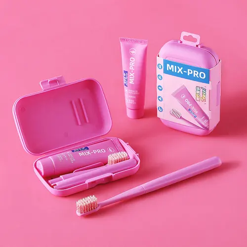 Juego de pasta de dientes portátil, cepillo plegable, traje de almacenamiento de cepillos de dientes para adultos, Kit de viaje para el hogar, cuidado bucal, cerdas de limpieza de dientes