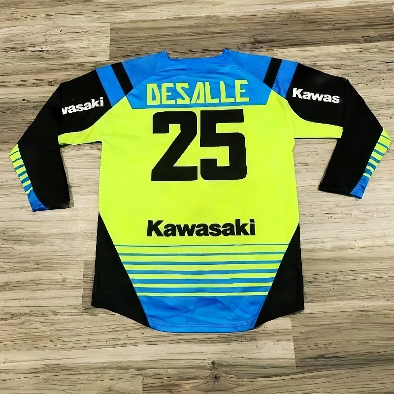 

#25 New Kawasaki Motorcycle Riding Clothes 3D Printed Men's Off-road Breathable Fast Drying Sports Long Sleeves