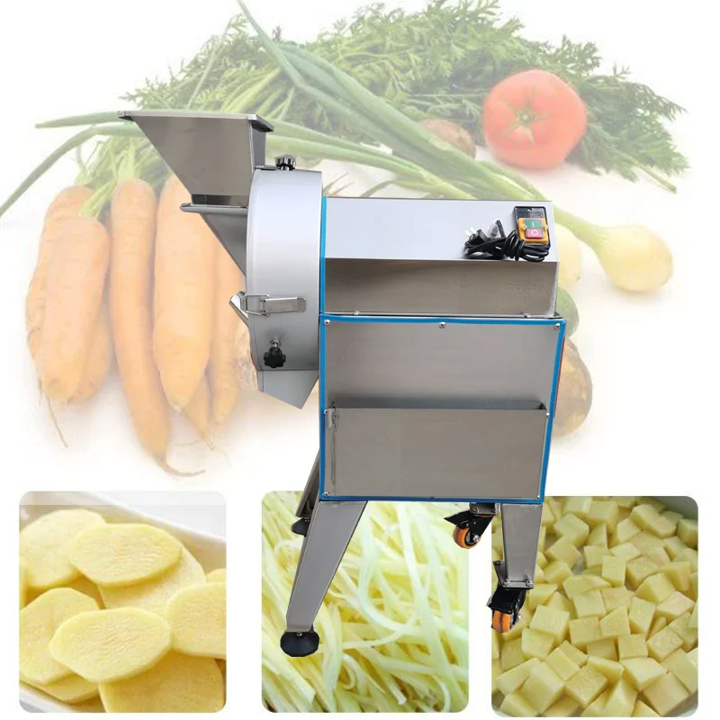 Commercial Vegetable Cutting Machine Electric Vegetable Shredder Chopper Automatic Hard Vegetables Sliced Shredded Diced Machine