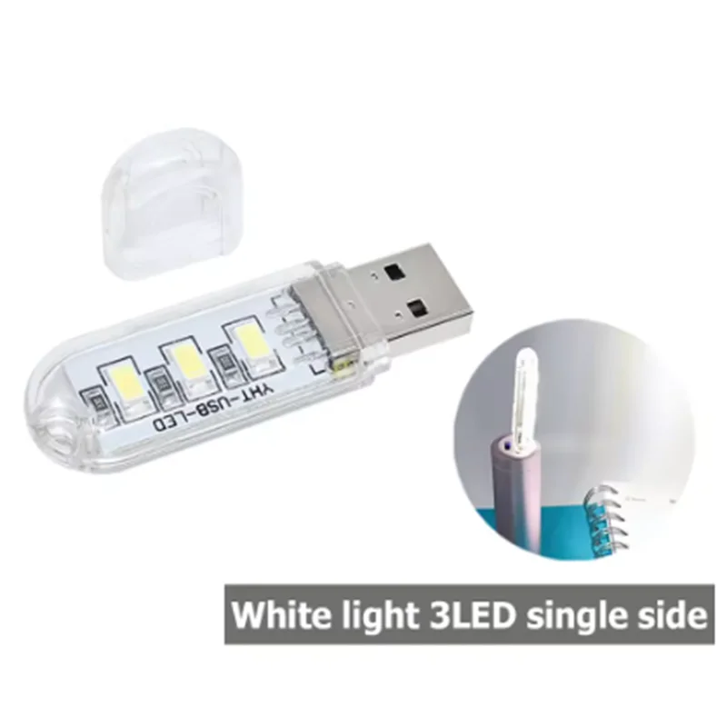 USB LED Book Lights 2-24LEDS SMD 5630 5730 LED Bulb 5V Power Input White 5000-6500K Warm White 3000-3500K USB Night light