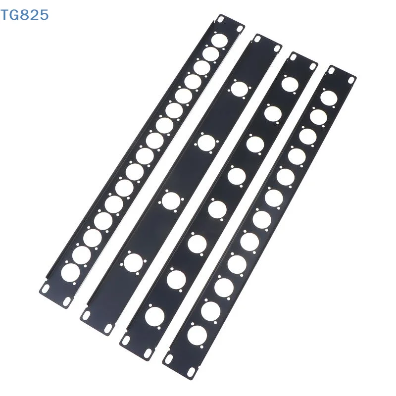 【AN】1U Rack Patch Metal Panel 4 8 12 16 Way Channel Flight Case Mount For XLR Connecctor Speaker Jack Audio Cable Plug Socket