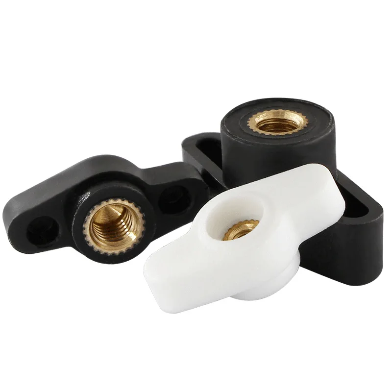 27-36# Plum Shape Bakelite Hand Knob Nut Plastic Butterfly Head Hand Tightening Nut Through Hole Blind Hole