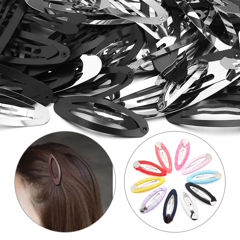10pcs 4/5/6/7/8mm Oval Shape Basic Metal Hair Clips Snap Hairpins BB Hairpins Barrettes For Jewelry Making DIY Hair Accessories