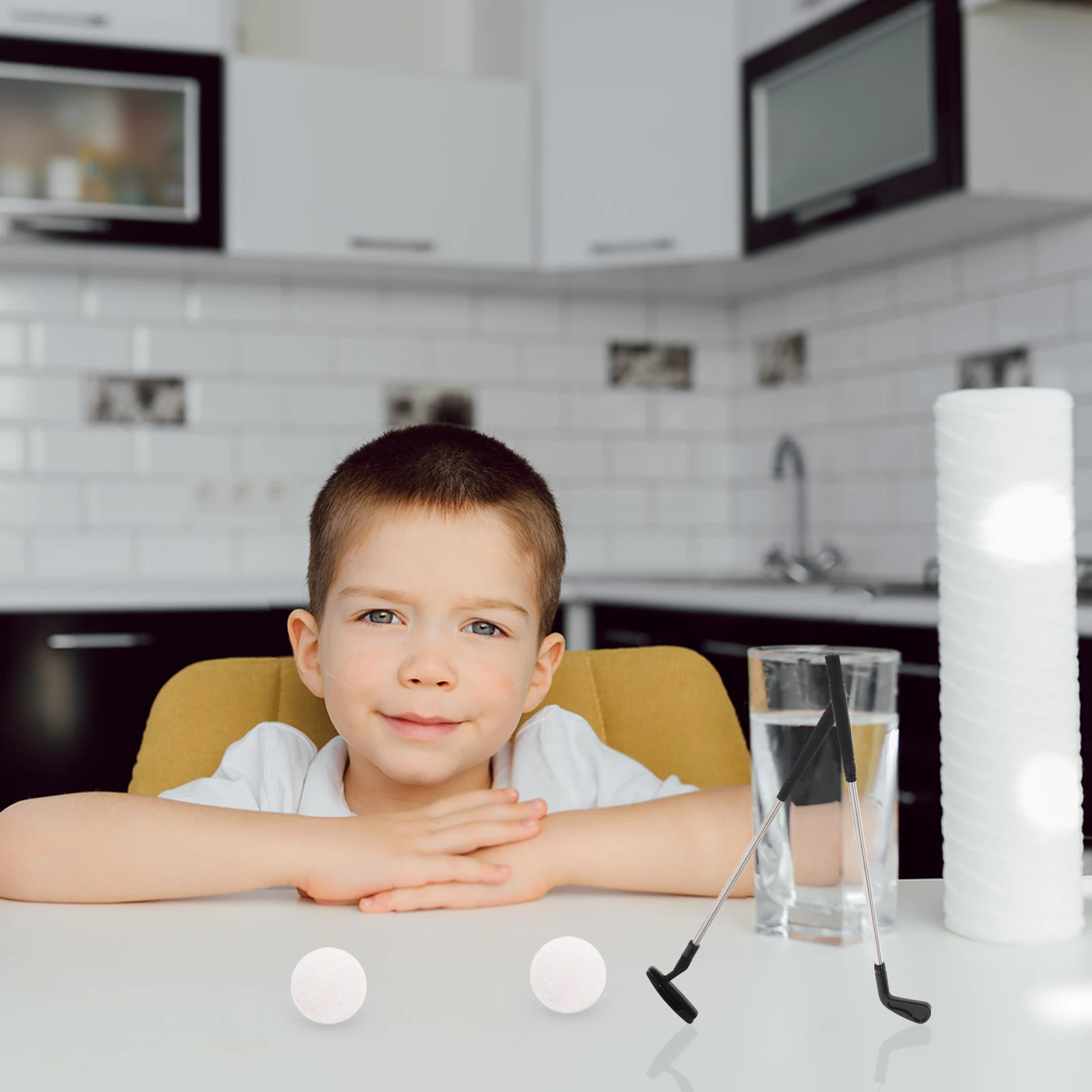 

Golf Themed Party Props Clubs for Toddlers Sports Decorative Mini Toy Games Kids Metal Card