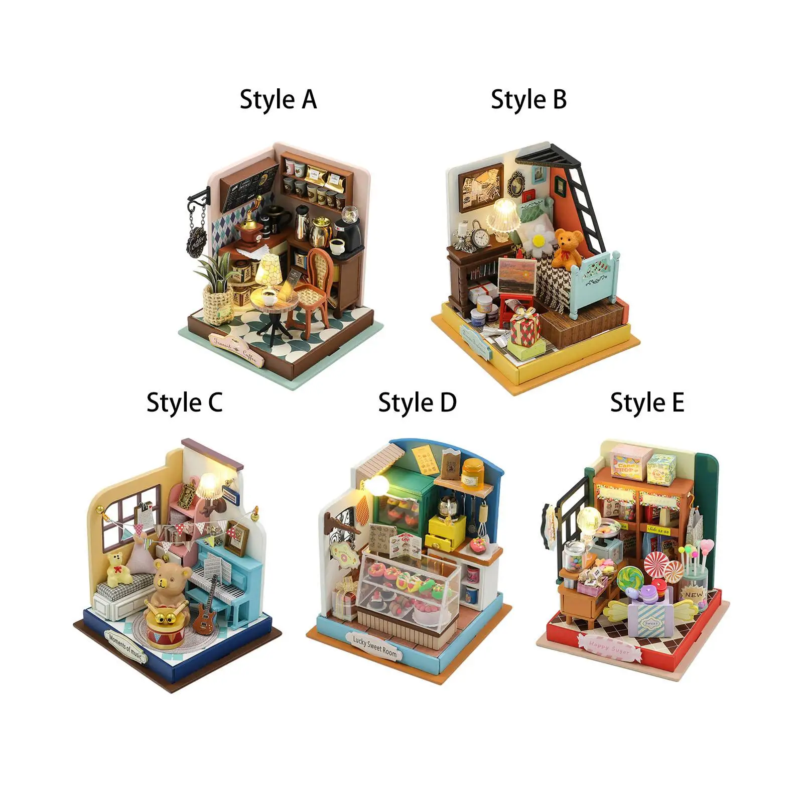 

Набор для сборки миниатюрного кукольного домика своими руками со светодиодной подсветкой: современная развивающая игрушка с реалистичной мебелью, креативная модель кукольного домика