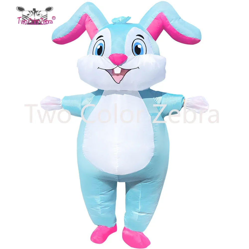 2024 Cross-border Easter Bunny Inflated Garment, Blue and Pink Bunny Inflatable Costume, Cartoon Creative Role Play Clothing