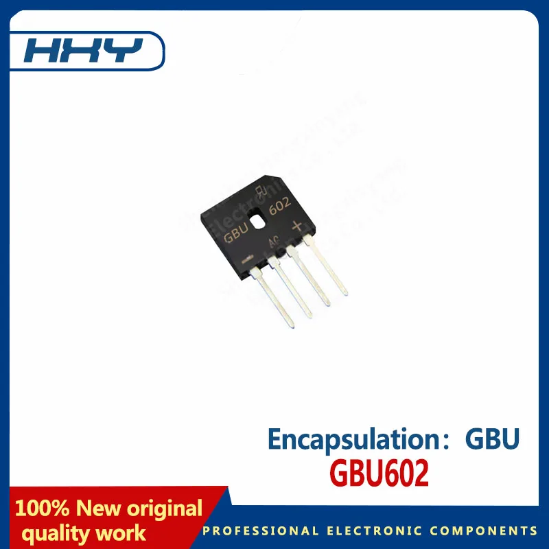 Paquet de pont redresseur à prise droite, pile, GBU602 GBU, 10 pièces