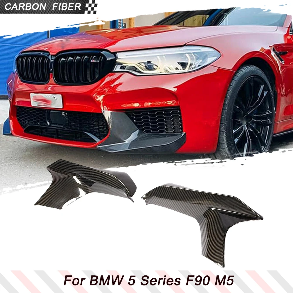 

Carbon Fiber Car Front Bumper Splitters for BMW F90 M5 2018 2019 Front Bumper Lip Spoiler Fins Winglets Apron Racing Body Kits