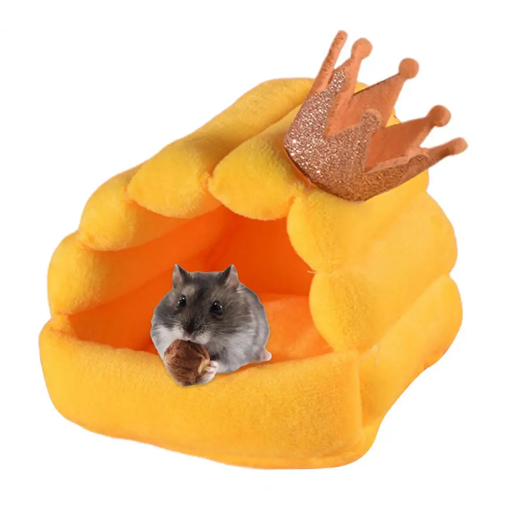 Dwarf Rabbit House Cozy Half-pack Small Crown Design Rebound Non-deformation Nest for Hamsters Squirrels Parrots Guinea Pig