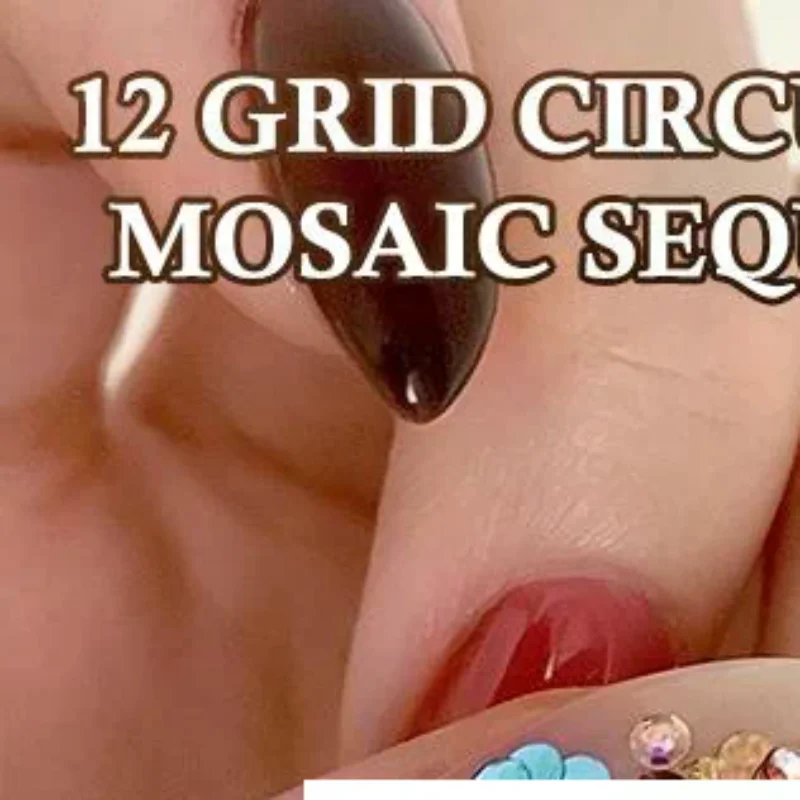 12Grids Mixed Mini Circular Nail Glitter Flower DIY Wave Point Sequin Colorful Sparkling Nail Charms Nail Decoration Accessorie