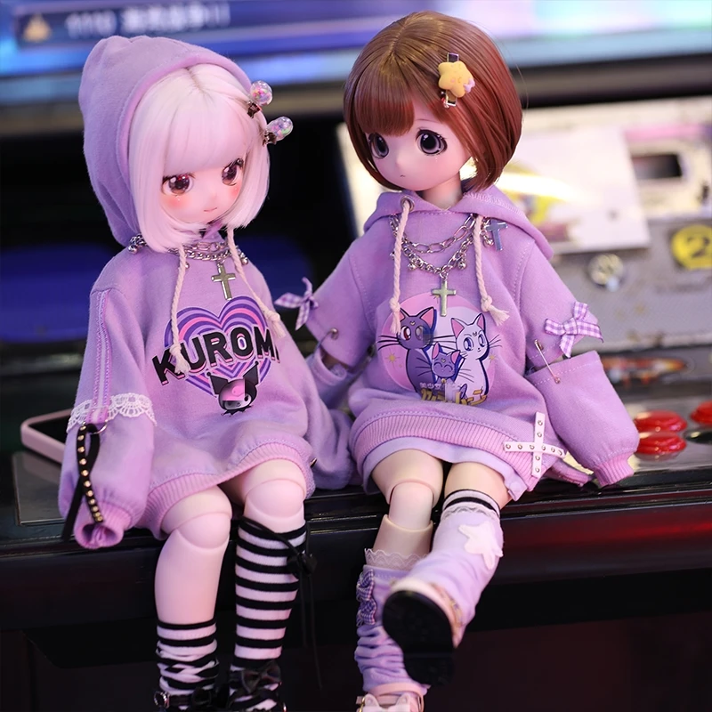 BJD doll clothes for 1/4 1/5 1/6 size cute hoodie doll clothes set 1/4 1/5 1/6 BJD doll clothes doll accessories (5 points)