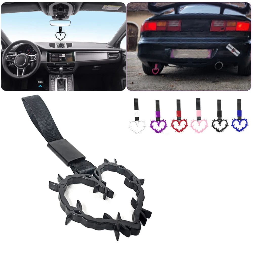 

New Car Decorative Strip Thorns Love Car Handrail Pull Ring Trailer With Decoration Car warning ring for Handrail Bumper