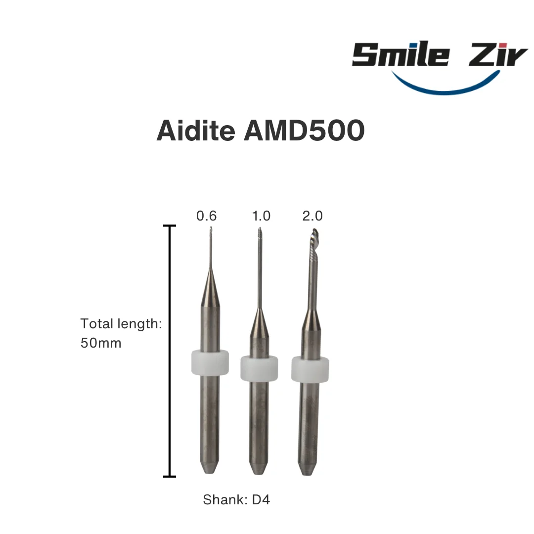Fotografia 4: Brocas de fresagem dentária OEM Aidite AMD500 para PMMA D4 CAD CAM ferramenta de corte de laboratório dentário