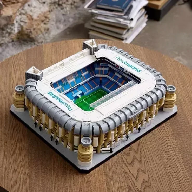 Bloques de construcción del Real Madrid para adultos, juguete de ladrillos para armar Estadio Santiago Bernabeu, ideal para regalo, código 5878, piezas y 10299