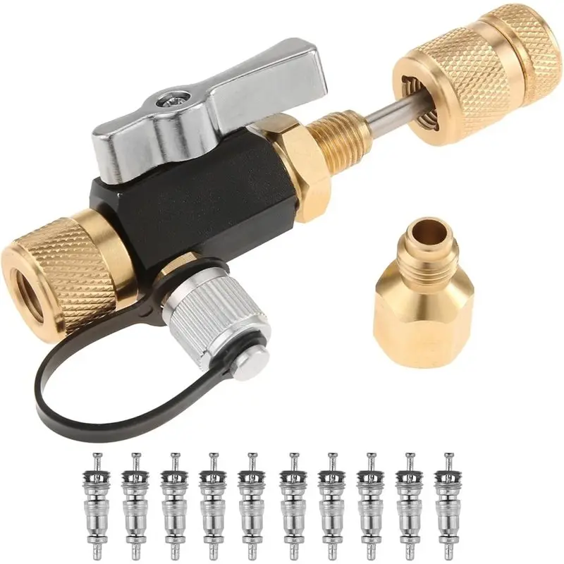 A21F-HVAC Valve Core Removal Tool With 10 Cores 1/4