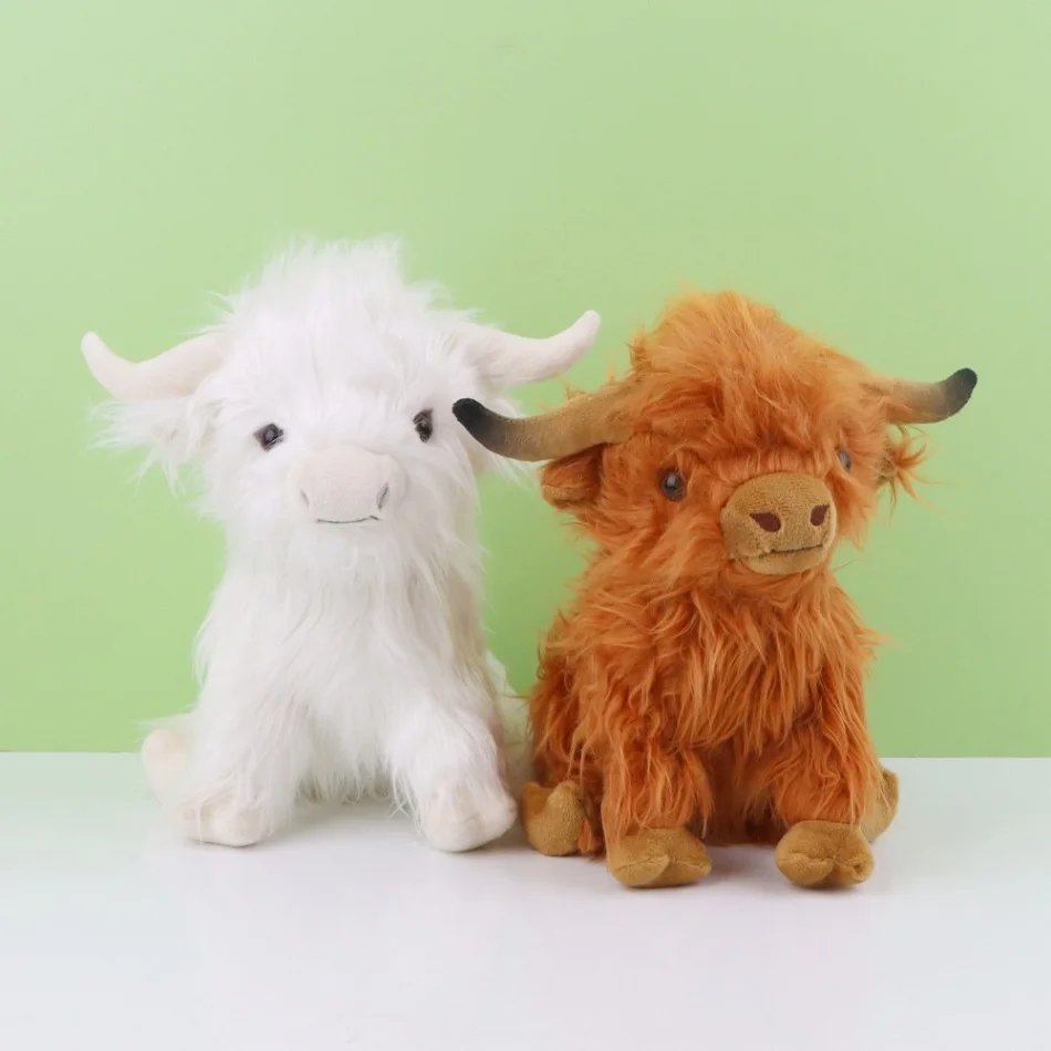 

Hot Highland Cow Plush Toy - Adorable Realistic Stuffed Animal with Long Fluffy Hair, Soft Cuddly Gift for Kids