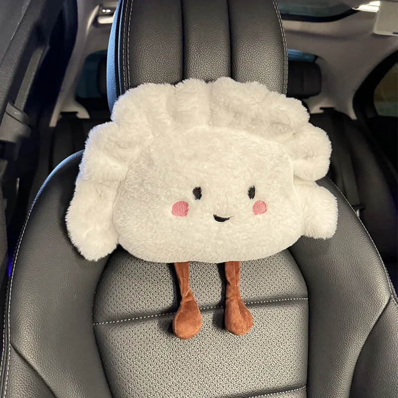 1pc New Car Seat Pillow with Plush Material, Dumpling-shaped Headrest, Cute Car Seat Cover, Seat Pad
