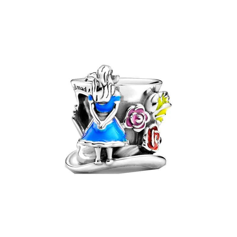 Cartoon Disney The Little Mermaid Olaf Alice in Wonderland, DIY Bracelet Necklace Craft Beads, Women Fashion Jewelry Gift