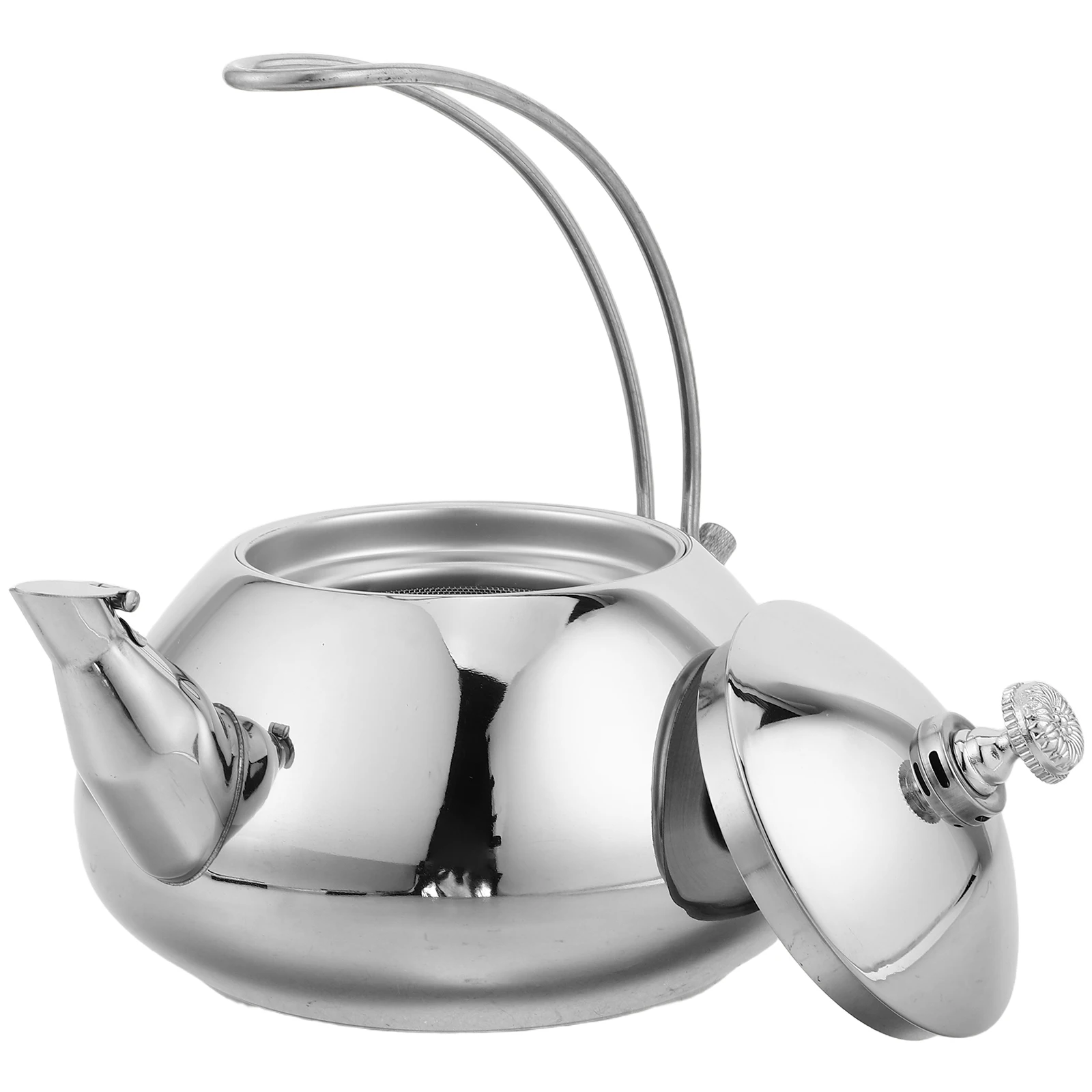 

Stainless Steel Tea Kettle Cold Water 1.5L Ergonomic Handle Induction Compatible Filter Coffee Pot Teapot Home Office