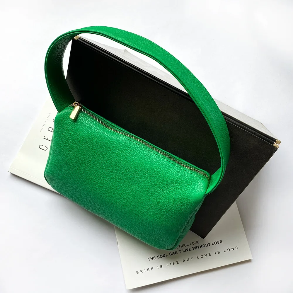 New Green Product Shoulder Bag Women's Super Soft Leather Handbag