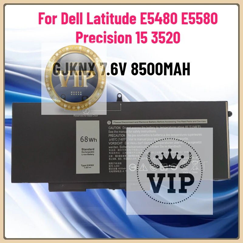 

NewGJKNX 7.6V 8500MAH 68Wh Laptop Battery Compatible With Dell Latitude E5480 E5580 Precision 15 3520