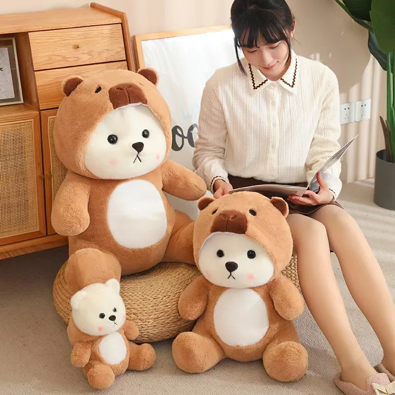 Cute brown bear fairy tale plush toy plush animals with hats bear Kawaii soft doll pillow girls room decoration children\'s gift