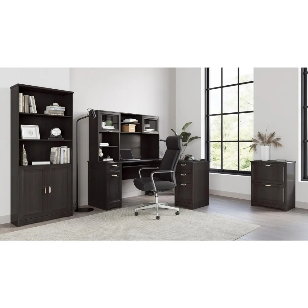 ®   مكتب كمبيوتر زاوية على شكل حرف L مقاس 59 بوصة من ماجلان، إسبرسو