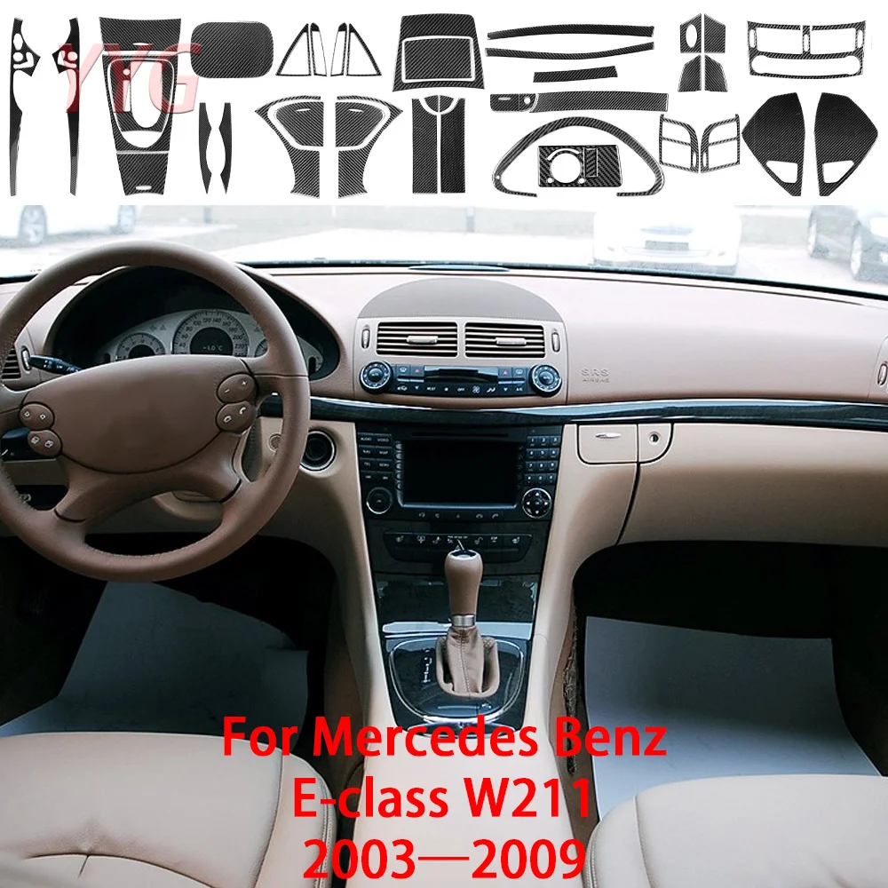 

For Benz B Class W245 2005-2011 Real Carbon Fiber CD Control Panel Trim Cover Car Interior Accessories Decorative Sticker
