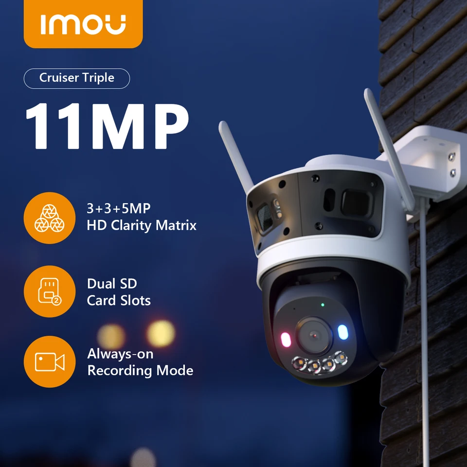IMOU Cruiser Triple 11MP Multi Lens WiFi Security Camera AI Human