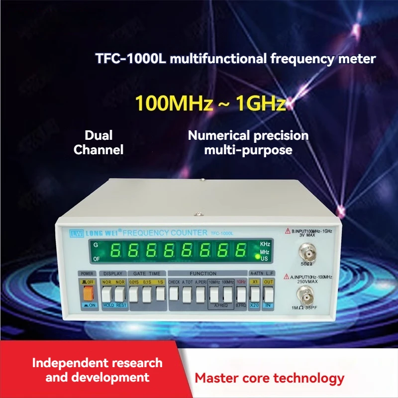 1000MHz Crystal Oscillator Frequency Counter  TFC-1000L High-Precision Multifunctional Digital Frequency Counter