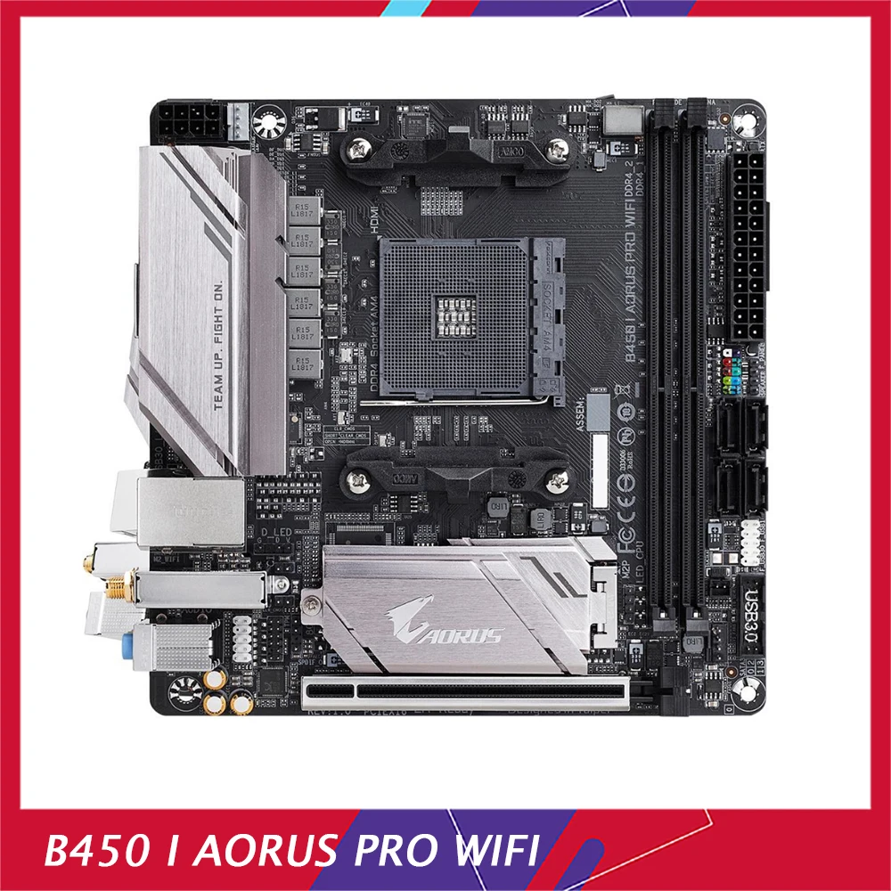 Desktop Motherboard B450 I AORUS PRO WIFI Socket AM4 Support 5600 5800X  Perfect Test Good Quality
