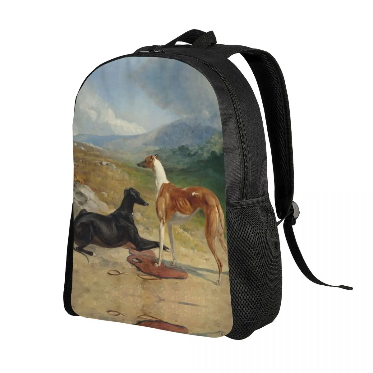 Vintage Whippet Greyhound Dog Mochila de viagem, escola Laptop Bookbag, Shthound Animal estudante universitário Daypack sacos, homens e mulheres