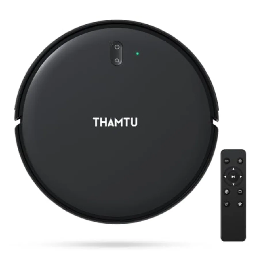Robot Vacuum Cleaner Super Thin Powerful Suction Self-Charging Robotic Vacuum Cleaner for Hard Floors to Low-Pile Carpets Black