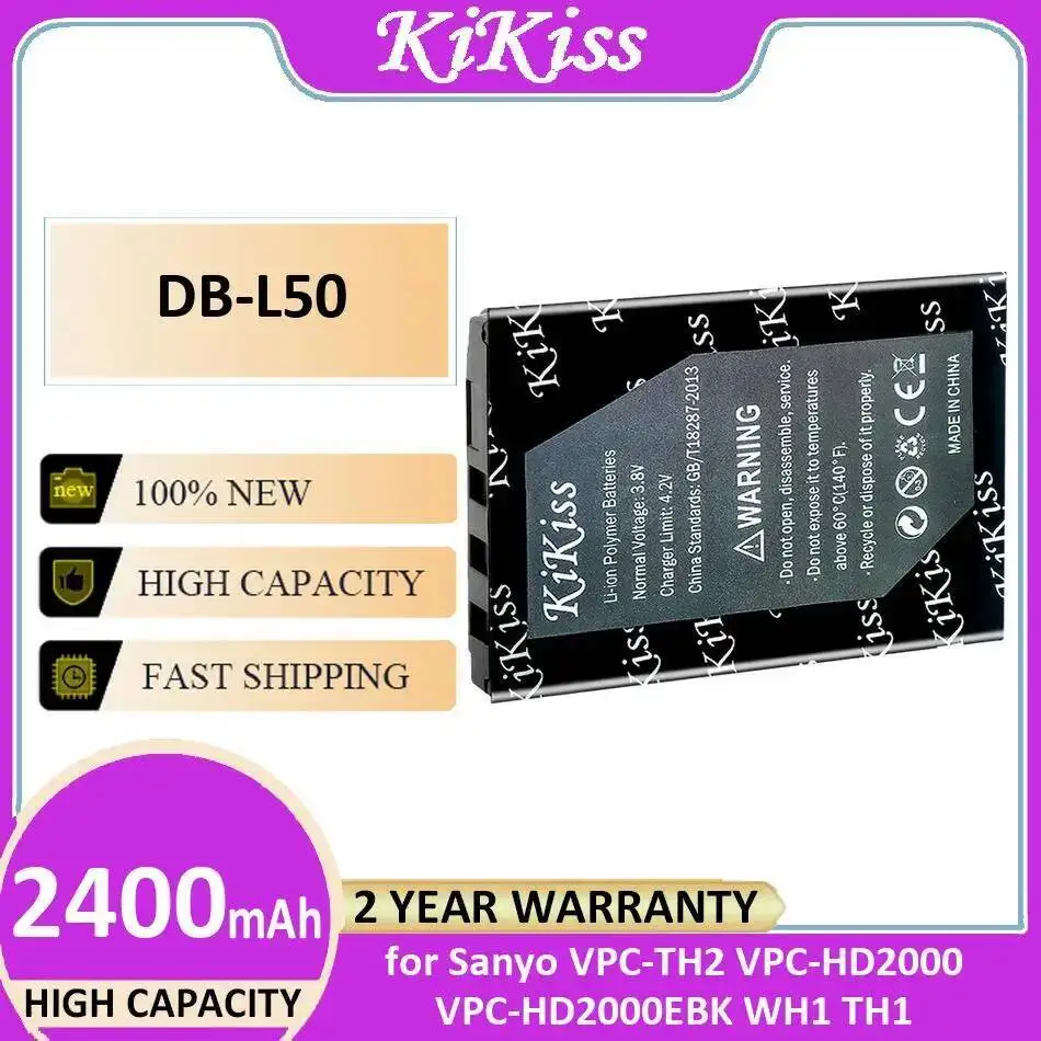 Экологически чистый аккумулятор для камеры на 2400 мАч для Sanyo Vpc-TH2 Vpc-HD2000 Vpc-HD2000EBK WH1 TH1 DB-L50