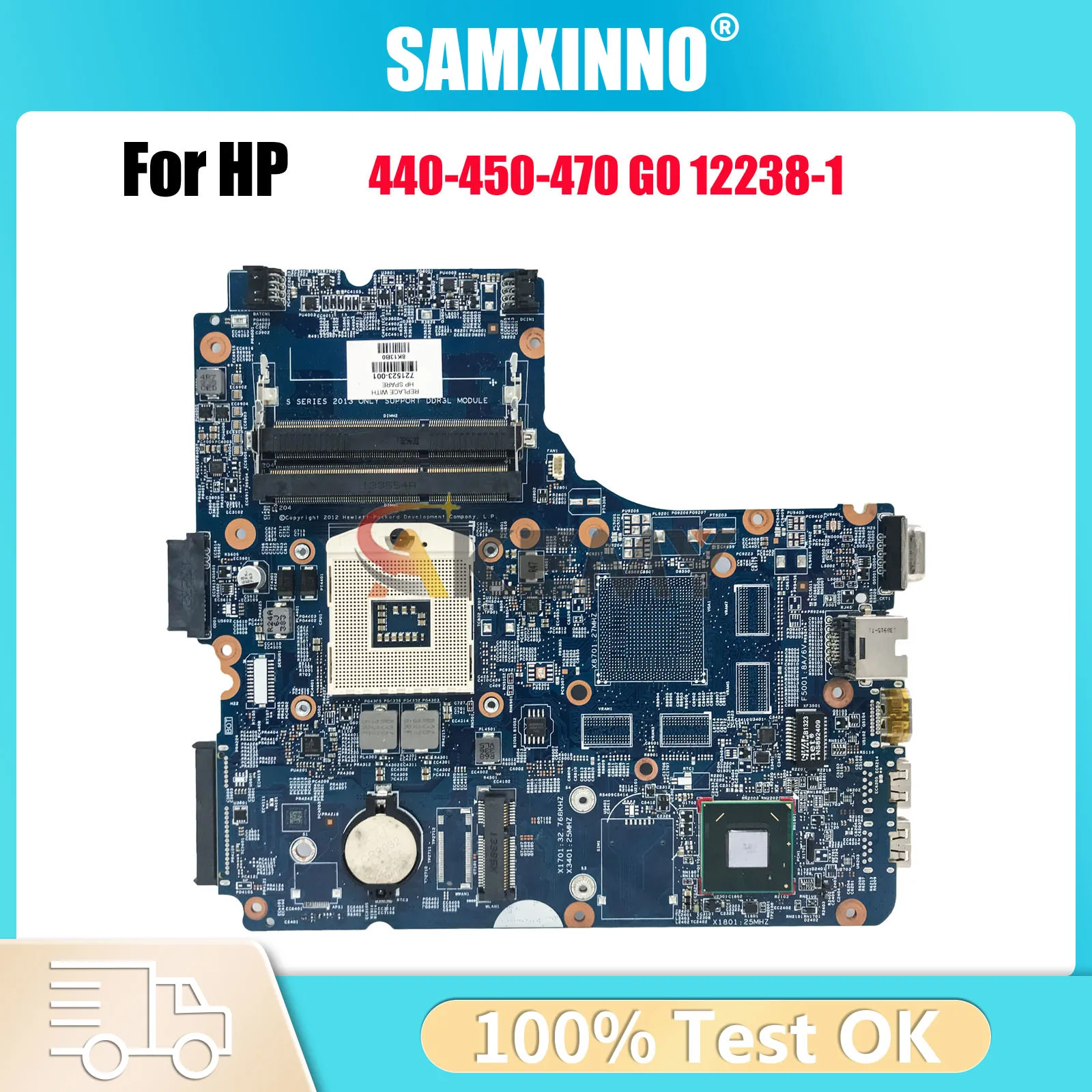 

12238-1 721525-501 721525-001 с HM76 DDR3L для HP ProBook 440 450 470 G0, материнская плата ноутбука, 100% полностью протестирована