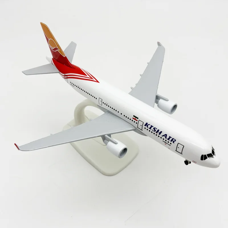 20cm Alloy Model Plane A321 Iran Airways Miniature Airplane 1/400 Scale Model Kit Diecast Aircraft With Base Decoration Souvenir