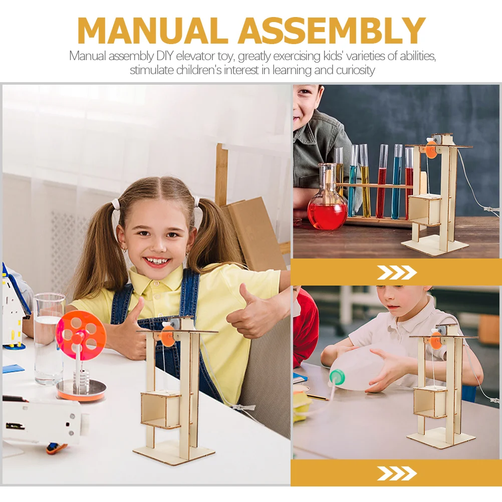 Materiali per realizzare ascensori modello giocattolo fai da te in legno ascensore per bambini parti metalliche assemblaggio manuale educativo