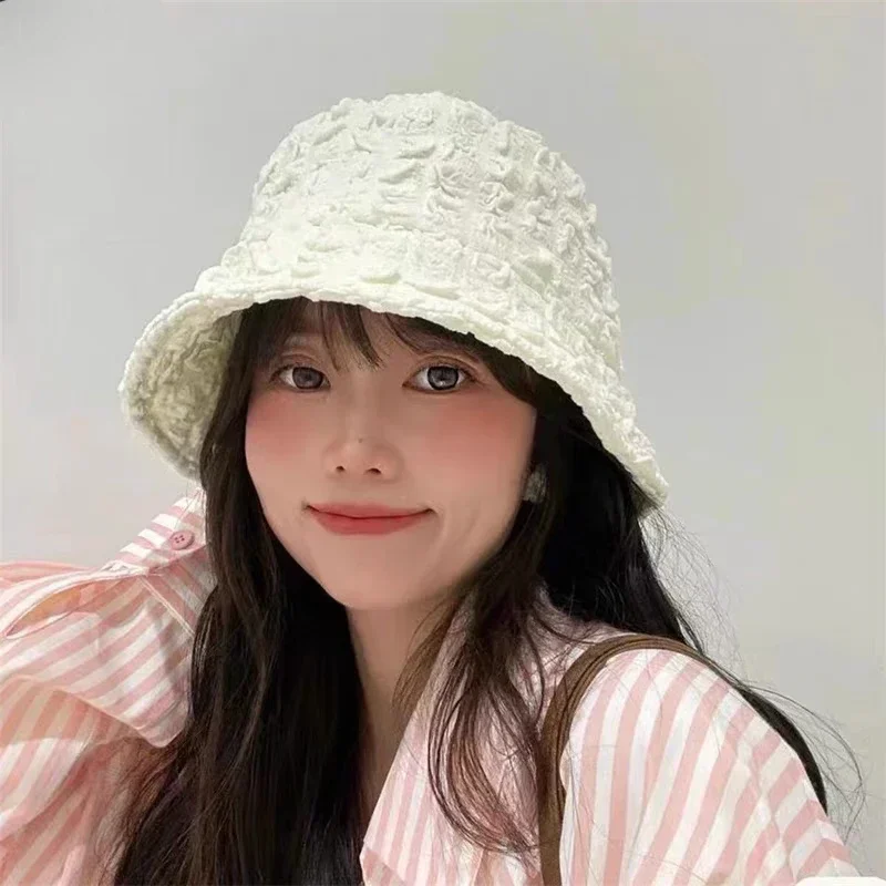 

Fashion Lace All-match Bucket Hat Women Outdoor Beach Sun Visors Cap Breathable Panama Fisherman Hat Casual Thin Wrinkle Sunhat