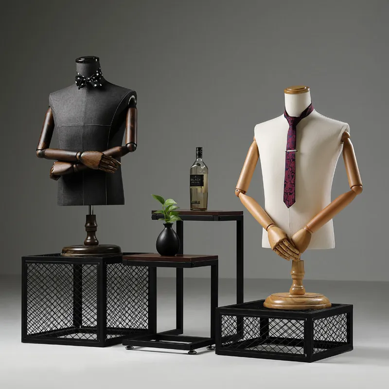Korean-style suit mannequin, half-body, for clothing store window displays, full-body male suit mannequin