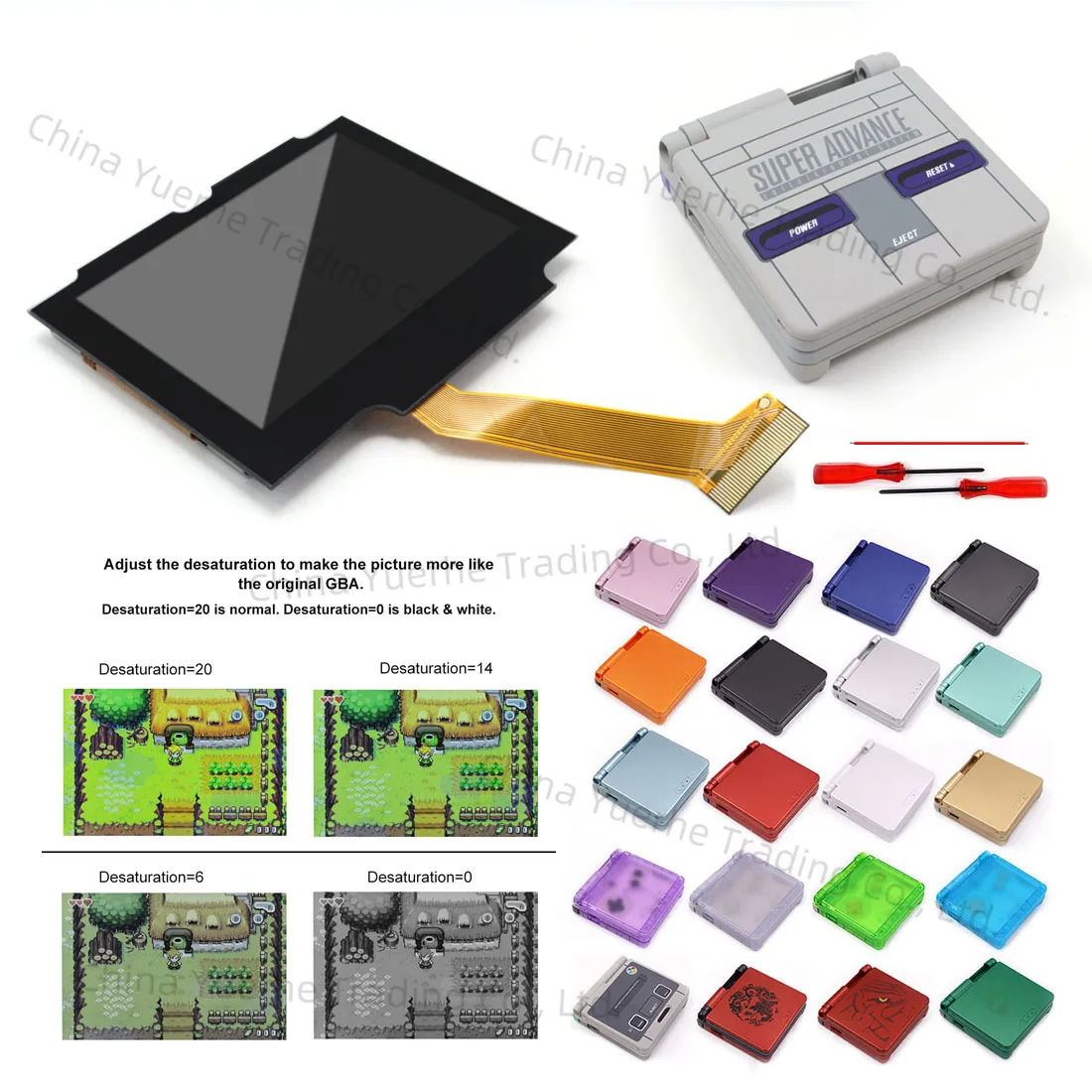 

3.0 Inches HD High Brightness GBA SP IPS V5 LCD Laminated Screen Kit for Gameboy Advance SP Support AGS-101&AGS-001 NO CUT Shell