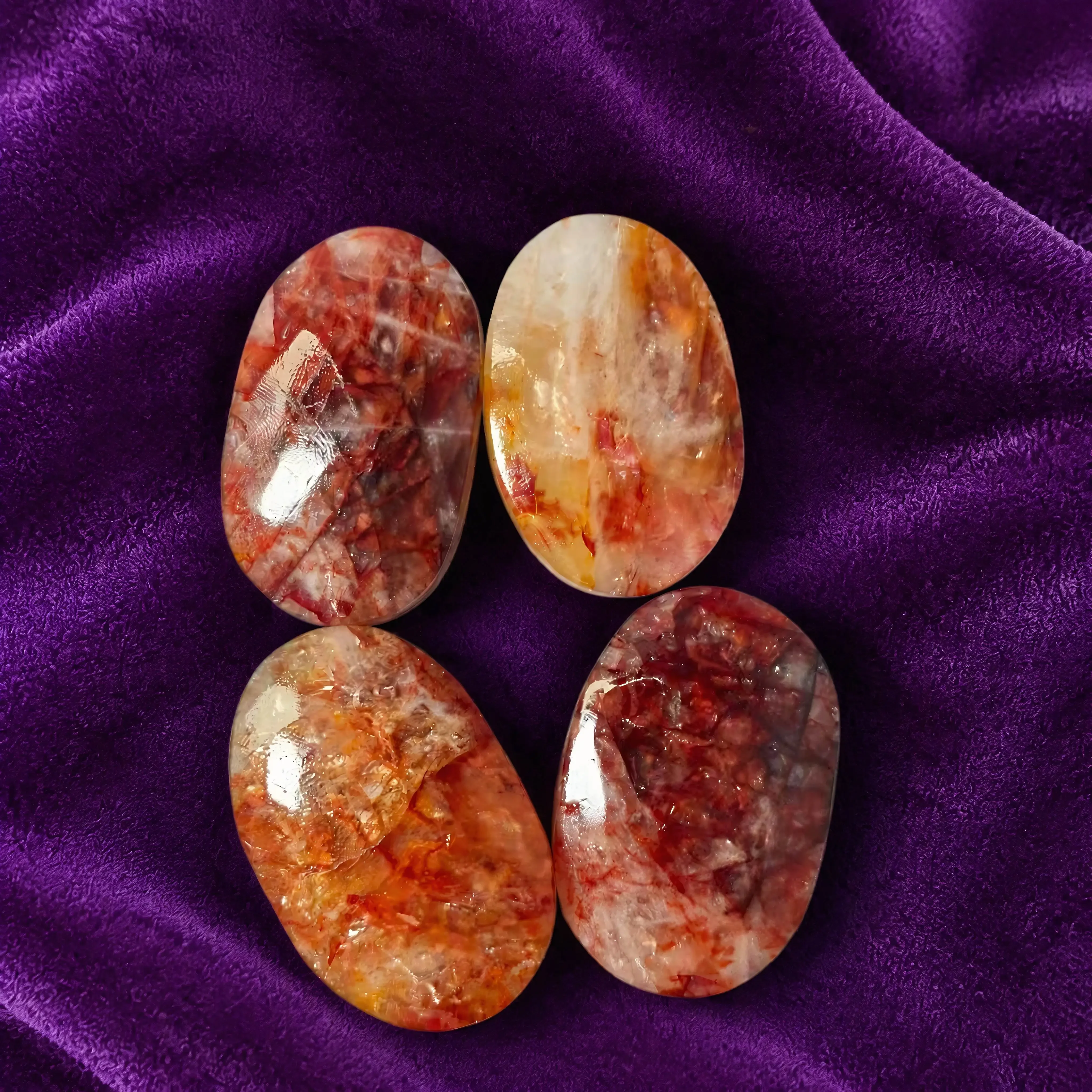 Natural Red Phantom Quartz Red Lepidocrocite/Hematite-included Quartz Unique Patterns great for Fidgeting/Handling Boho Crystal