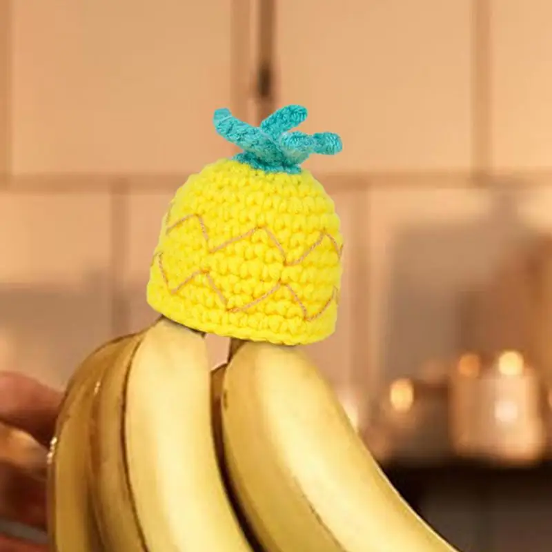 Banana Saving Hats Pokrowiec na banany wielokrotnego użytku Pokrowiec na banany Śliczny szydełkowy pokrowiec na banany wielokrotnego użytku do kuchni w domu