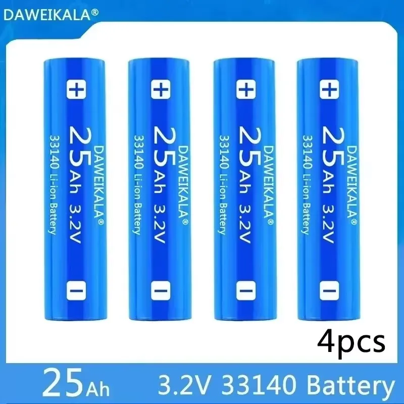 33140 3.2V 25Ah Li-ion Battery - High Capacity Rechargeable for Flashlight/Torch/Headlamp, Long Lasting Power, Durable & Reliabl