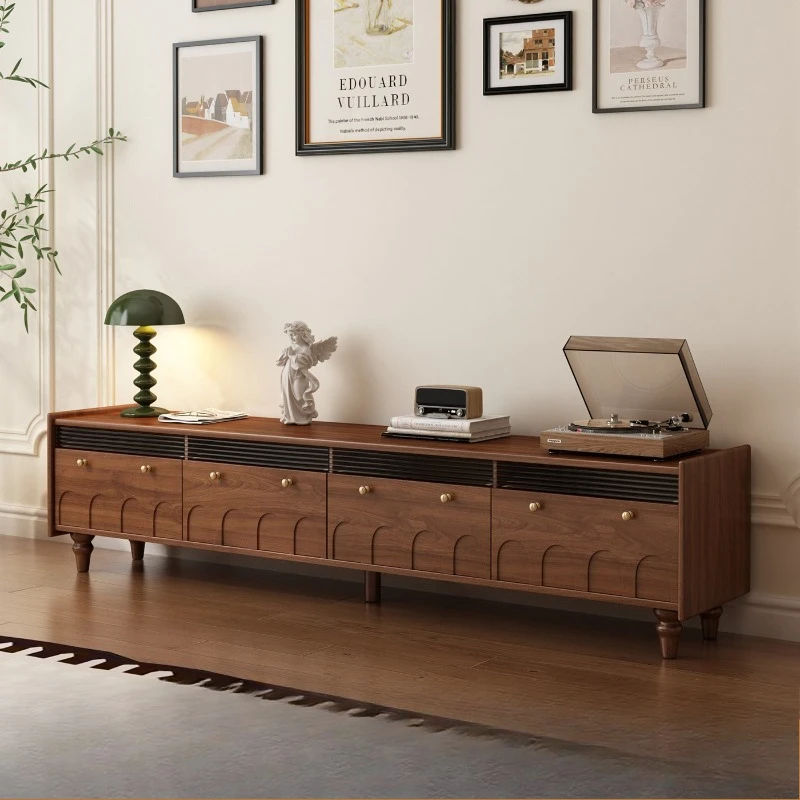 TV cabinet, home living room with drawers floor-to-ceiling audio-visual cabinet, small apartment retro storage locker