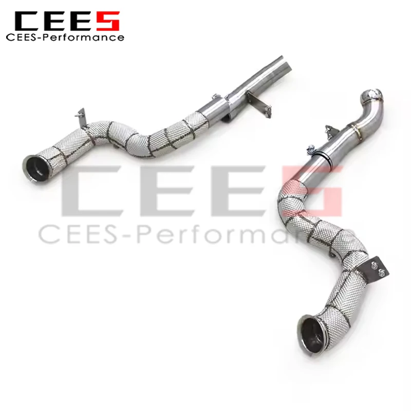

cees With Cat Downpipe for Mercedes-Benz GLC63 GLC63S AMG 4.0T 2016-2022 Stainless Steel Catalyst Catted Downpipe Manifold