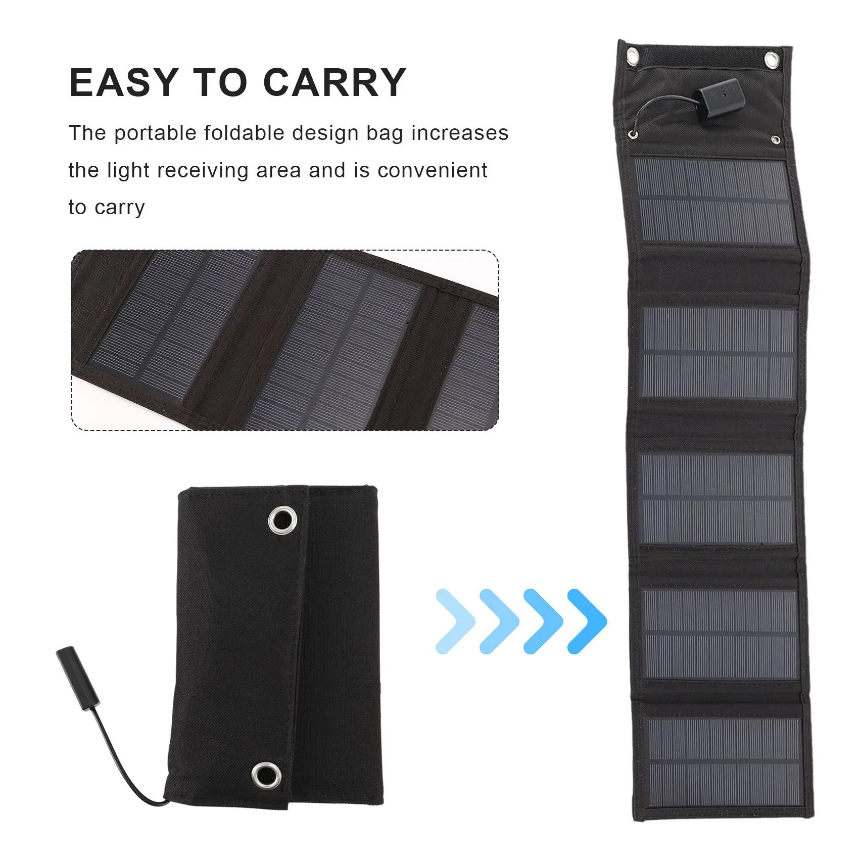 

USB Solar Panel 12W Foldable USB Solar Panel Portable Folding Waterproof Solar Panel Charger Outdoor Mobile Power Battery Charge