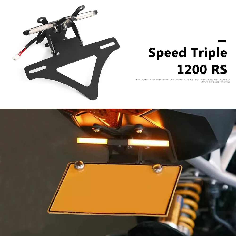 

Motorcycle License Plate Holder LED Tail Tidy Rear Fender Eliminator LED Light For Speed Triple 1200 RS 1200RS 2021-2024 2023